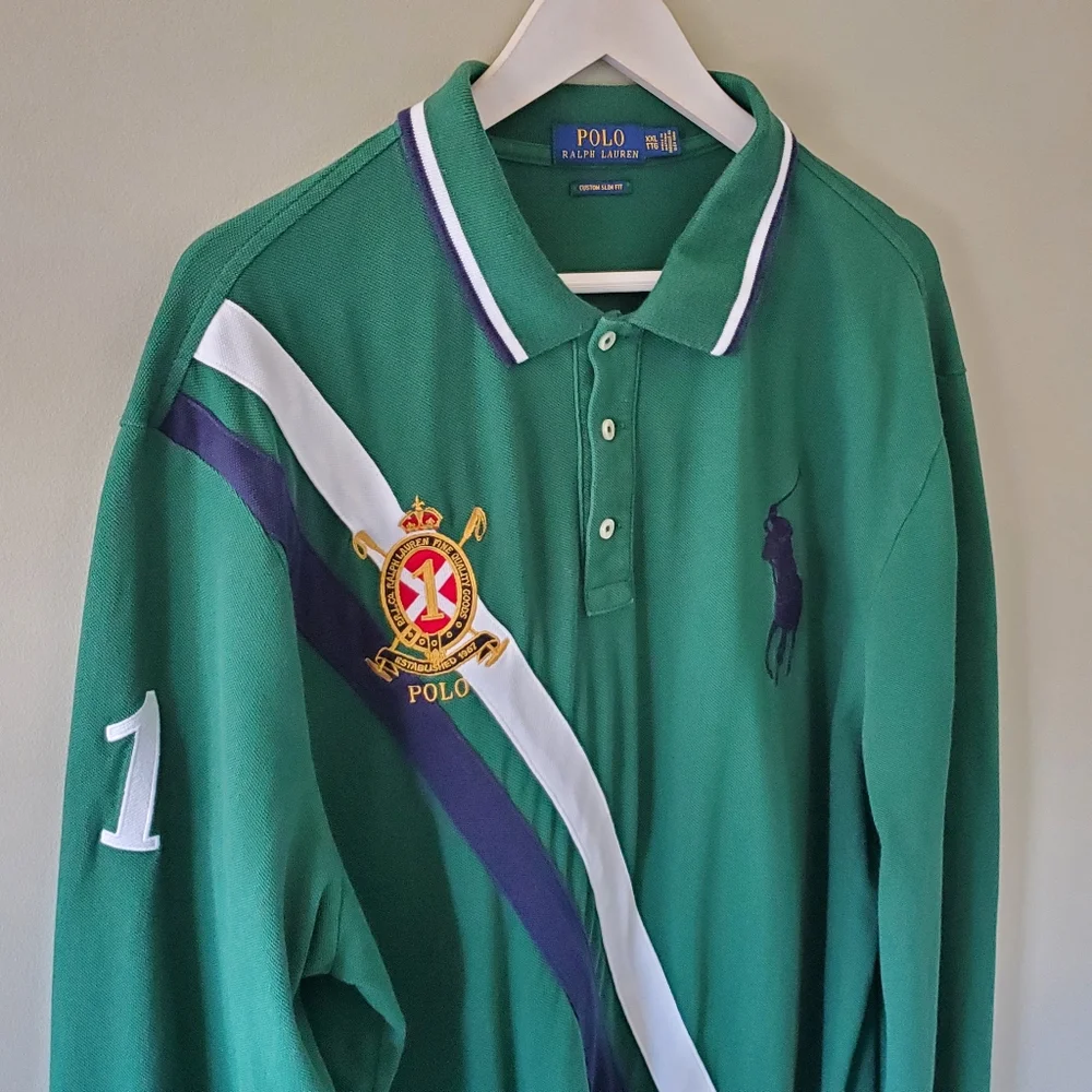 Polo Ralph Lauren XXL Old Money  Equestrian Crest Large Pony Preppy Rugby Polo